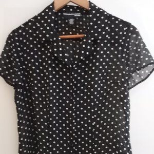 'NORTON MCNAUGHTON PETITES Polka Dot Blouse 12P